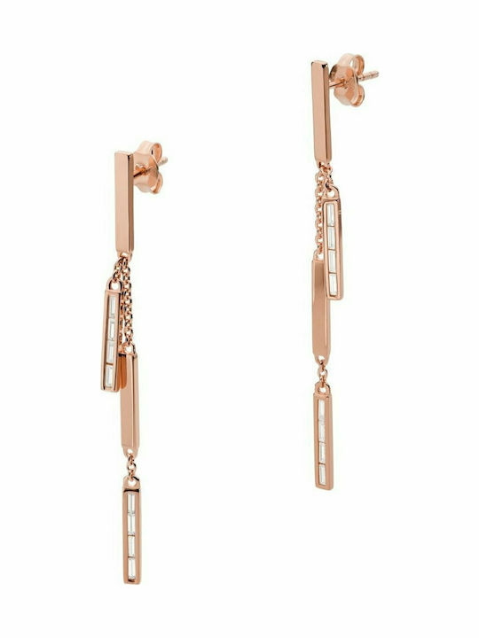 Emporio Armani Sentimental Earrings made of Silver Gold Plated with Stones