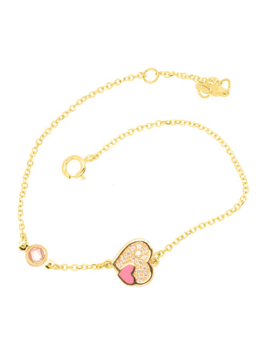 Gold heart bracelet K14