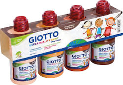 Giotto Extra Quality Tempera Colour Paint Bottle 250ml Multicolour 4pcs