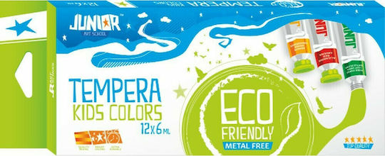 Statovac Tempera Kids Colors Eco Темперни бои Многоцветни в Туба 6мл 12бр