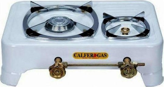 Calfer Gas ΤΑ-015 Liquid Gas Countertop Double Burner White