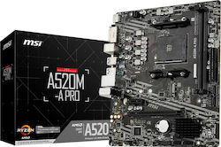 MSI A520M-A PRO Placă de bază Micro ATX cu AMD AM4 Socket