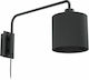 Eglo Staiti Classic Lamp Wall Socket with Socket E27 and Switch Black 16x16cm