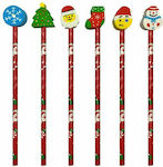 XMASfest Pencil HB Set with Eraser 3pcs (Μiscellaneous Designs/Colors)