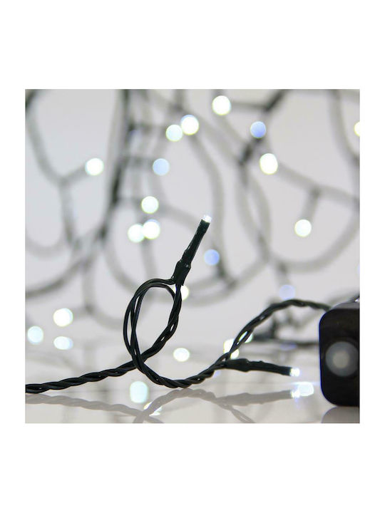300 Λαμπάκια LED 14.95μ Ψυχρό Λευκό σε Σειρά με Πράσινο Καλώδιο και Προγράμματα Eurolamp