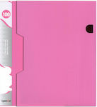 Typotrust Clipboard Flexible with 100 plastic sleeves Slides for Paper A4 Pink 1pcs