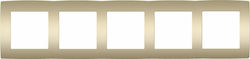 Aca Prime Schalterrahmen 5-fach Horizontale Montage in Gold Farbe 1000119404
