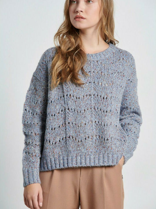 Funky Buddha Women's Long Sleeve Sweater Light Blue