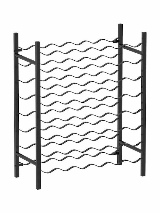 vidaXL С крака Κάβα Ποτών Метал για 48 Μπουκάλια Черен 65x30x80εκ.