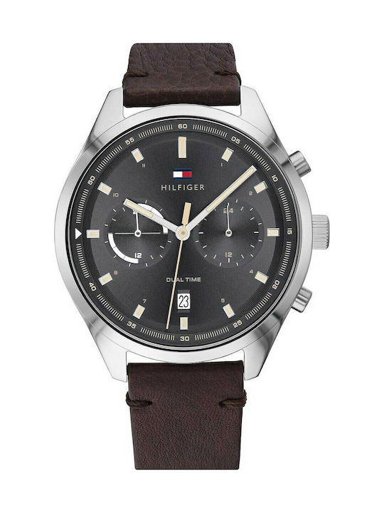 Tommy Hilfiger Bennett Men's Watch 44mm Battery with Brown Leather Strap