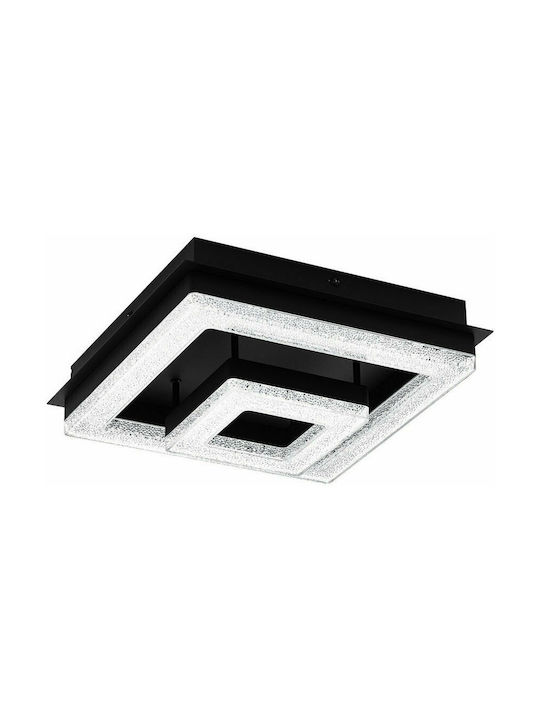 Eglo Fradelo Μοντέρνα Πλαφονιέρα Οροφής με Ενσωματωμένο LED και Κρύσταλλα σε Μαύρο χρώμα 26cm