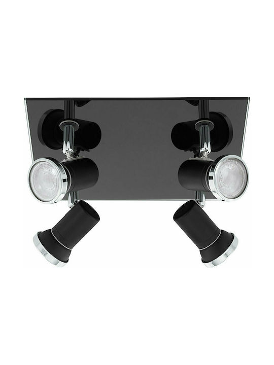 Eglo Tamara Spot with 4 Lights and with Socket GU10 in Black Color