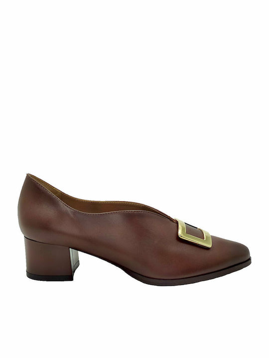 Ragazza Leather Tabac Brown Low Heels
