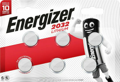 Energizer Μπαταρίες Λιθίου Ρολογιών CR2032 3V 6τμχ