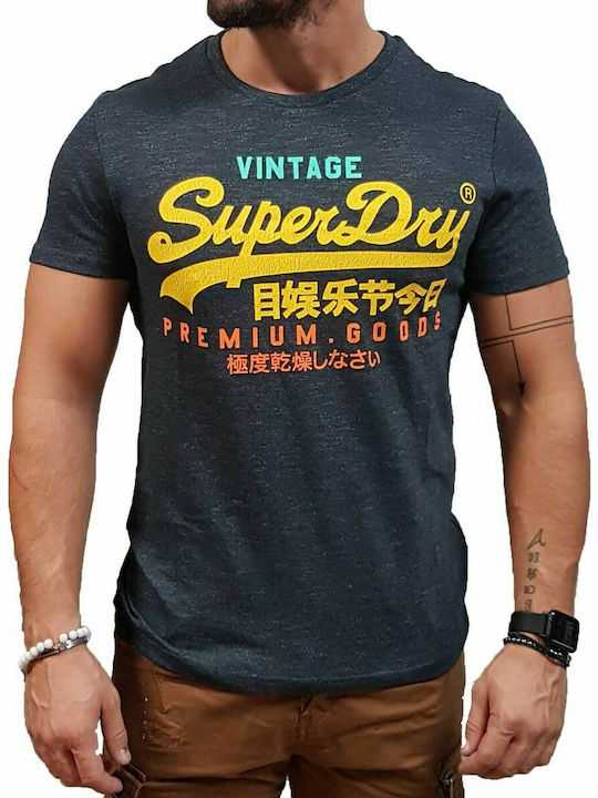 Superdry Herren T-Shirt Kurzarm Marineblau