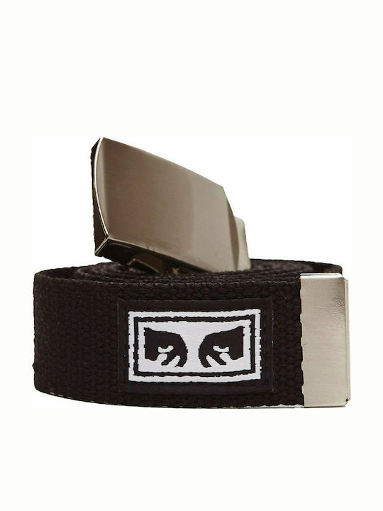 Obey Men's Belt Fabric Webbing Belt Black