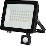 Lucas LED Waterproof LED Floodlight 30W Cold White 6400K with Motion Sensor IP66