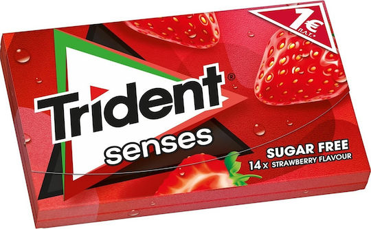 Trident 14 Chewing gum Senses with Φράουλα Flavour Sugar Free 27gr