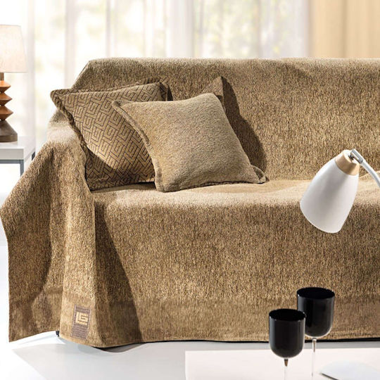 Guy Laroche Balance Sesselüberwurf Zwei Seiten Chenille 170x150cm Camel