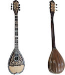 Handmade professional Baglamas by BOUZOUKI LAB, made by Kon. Remoundos. Carved walnut body, ebony fingerboard with hand-cut shell inlays, wood and shell inlays on the top and peghead. Includes a soft case and pick as a gift