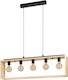 Eglo Famborough Pendant Light Beige Rail for 5 Bulbs E27 100x16x110cm