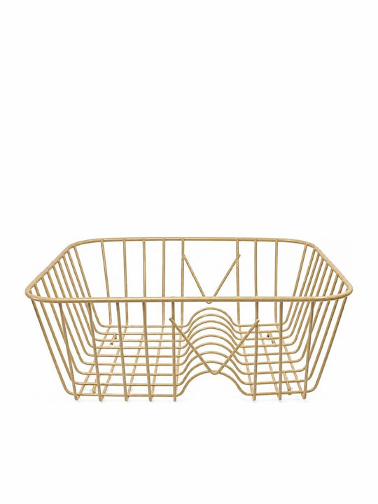 Metallisches Beige Abtropfkorb 31.5x28.5x15cm
