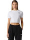 Women's Summer Crop Top Cotton Short Sleeve White
