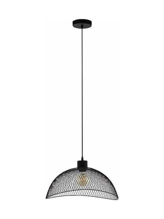 Eglo Pompeya Hängende Deckenleuchte Einfaches Licht Raster für Fassung E27 Schwarz