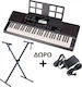 Casio Αρμόνιο CT-X700 Bundle με 61 Δυναμικά Πλήκτρα με Βάση και Αναλόγιο Μαύρο (FZONE FZS-51 + Τροφοδοτικό)