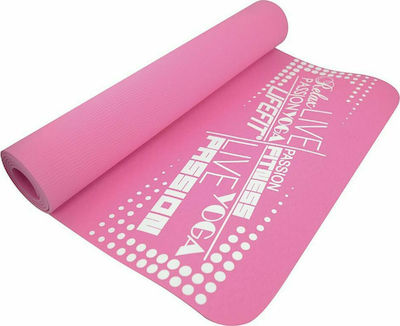 Lifefit Yoga/Pilates Mat Pink (183x61x0.4cm)