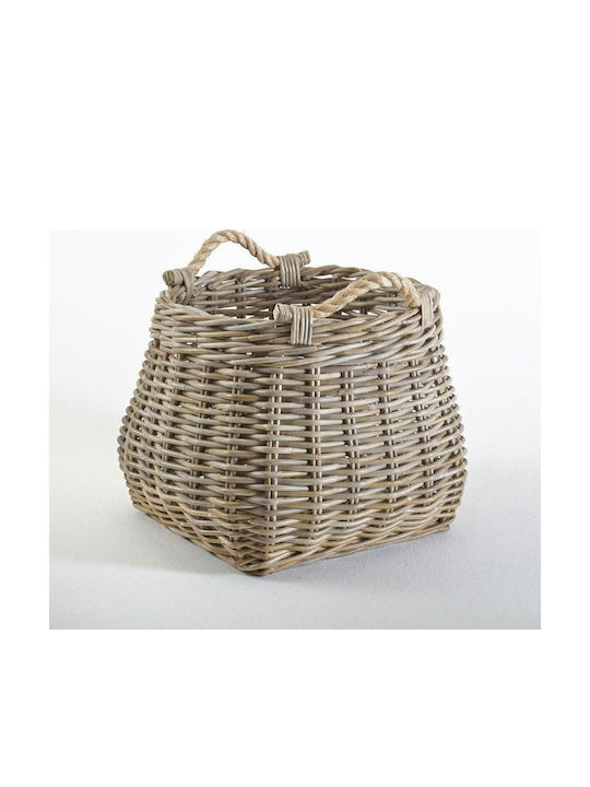 La Redoute Interieurs Armaure Dekorativer Korb Rattan mit Griffen Beige 41x41x46cm