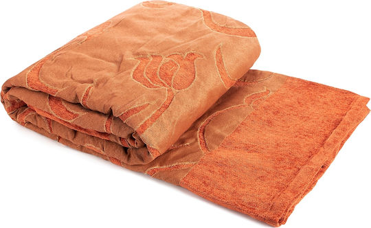 Silk Fashion 5178 Four-Seater Sofa Throw Chenille 200x320cm Orange