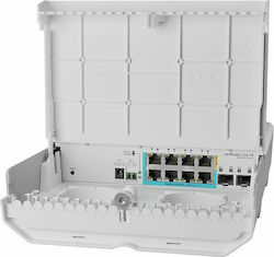 MikroTik netPower Lite 7R Unmanaged L2 PoE+ Switch with 8 Gigabit (1Gbps) Ethernet Ports and 2 SFP Ports