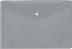 Typotrust Folder Transparent with Button for Paper A4 Gray