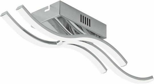 Vivalux Wave Ceiling Mount Light 50cm Silver with Integrated LED