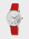 Raptor Women's Watch with Red Leather Strap
