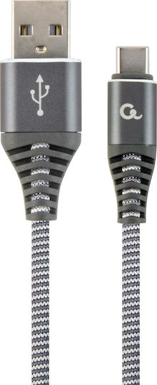 Gembird Braided USB 2.0 Cable USB-C Male - USB-A Gray 2m