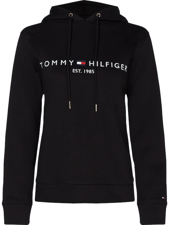 Tommy Hilfiger Γυναικείο Φούτερ με Κουκούλα Μαύρο