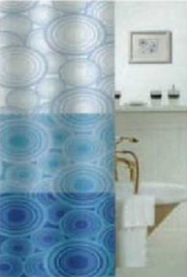 Sidirela Luxor Duschvorhang Stoff 180x180cm Circles Blue