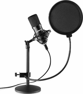 Vonyx Condenser USB Microphone CMTS300 Shock Mounted/Clip On for Voice