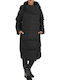 Catherina Women's Long Puffer Jacket for Winter Black