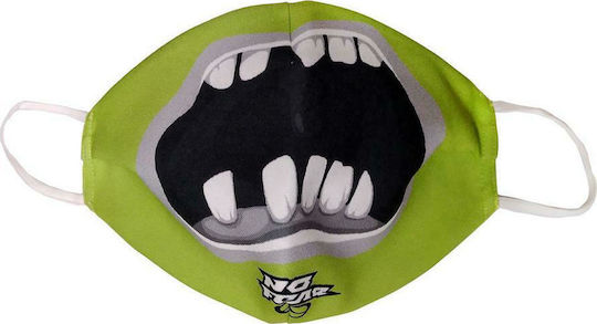 Back Me Up Baumwollmaske No Fear mit weißem Gummiband Schutzmaske Stoff Grün 315-00002 1Stück