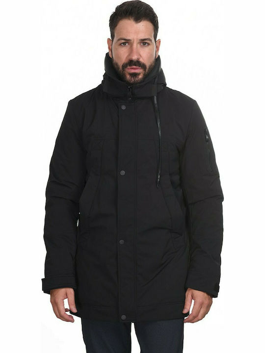 Biston Herren Winter Jacke Parka Schwarz