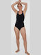 Fit Laneback Athletic One-Piece Swimsuit Black