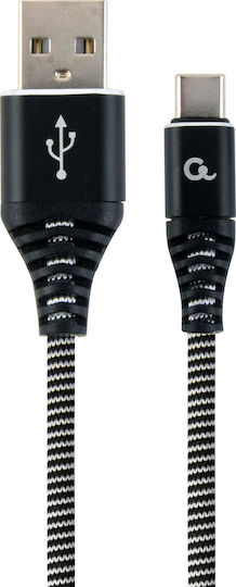 Gembird Braided USB 2.0 Cable USB-C male - USB-A Μαύρο 2m CC-USB2B-AMCM-2M-BW