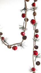 Zaros Weihnachtliche Girlande Holz με Ξύλα, Berries & Καμπανάκια Rot 3Stück