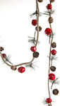 Zaros με Ξύλα, Berries & Καμπανάκια Christmas Garland Red 3pcs