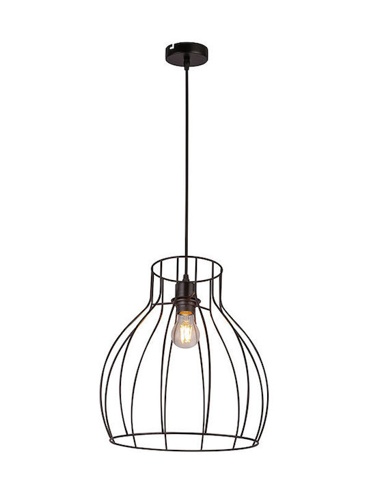 Globo Lighting Mina Pendant Light Single-Light for Socket E27 Black