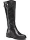 Caprice Leather Women's Boots with Zipper Black 9-25600-25 053