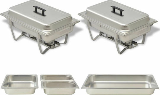 vidaXL Serving Bain Marie Σετ 2τμχ